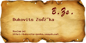 Bukovits Zsóka névjegykártya